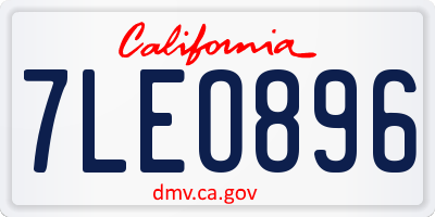 CA license plate 7LEO896