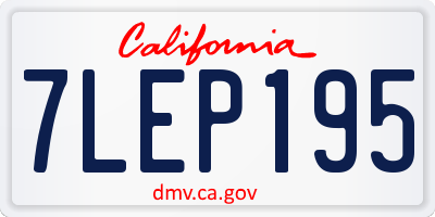 CA license plate 7LEP195