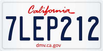 CA license plate 7LEP212