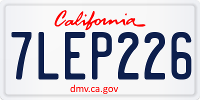CA license plate 7LEP226