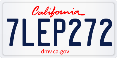 CA license plate 7LEP272