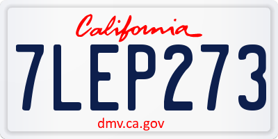 CA license plate 7LEP273