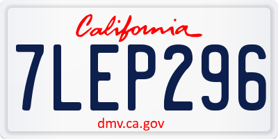 CA license plate 7LEP296