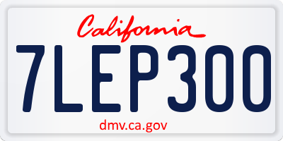CA license plate 7LEP300
