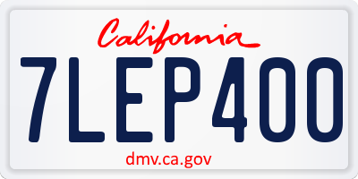 CA license plate 7LEP400
