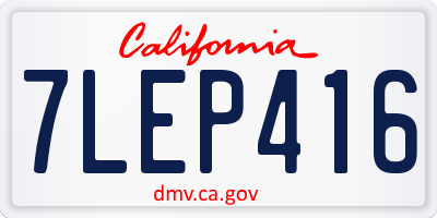 CA license plate 7LEP416