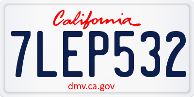 CA license plate 7LEP532