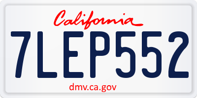 CA license plate 7LEP552