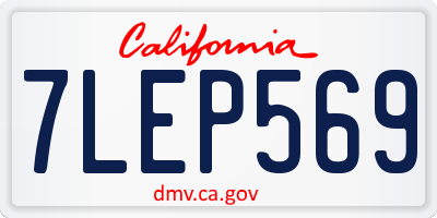 CA license plate 7LEP569