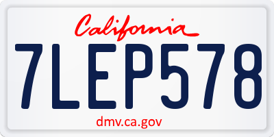 CA license plate 7LEP578
