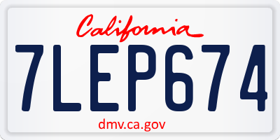 CA license plate 7LEP674