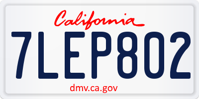 CA license plate 7LEP802