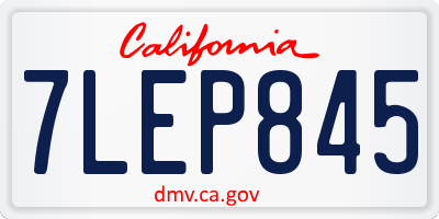 CA license plate 7LEP845