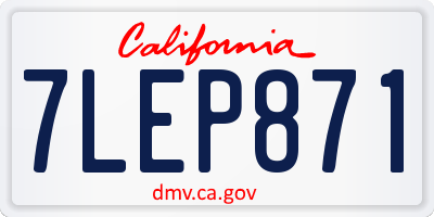 CA license plate 7LEP871