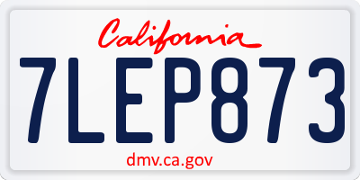 CA license plate 7LEP873