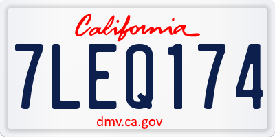 CA license plate 7LEQ174