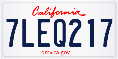 CA license plate 7LEQ217