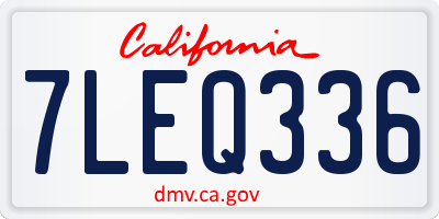 CA license plate 7LEQ336