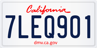 CA license plate 7LEQ901