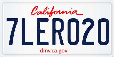 CA license plate 7LER020