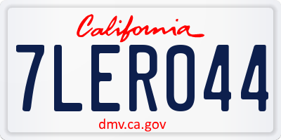 CA license plate 7LER044