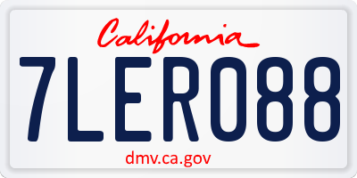 CA license plate 7LER088