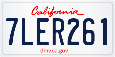 CA license plate 7LER261