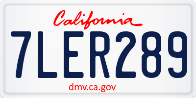 CA license plate 7LER289