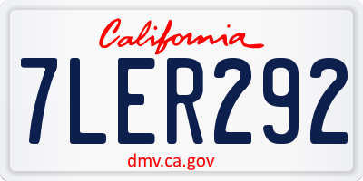 CA license plate 7LER292