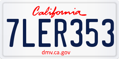 CA license plate 7LER353
