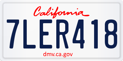 CA license plate 7LER418