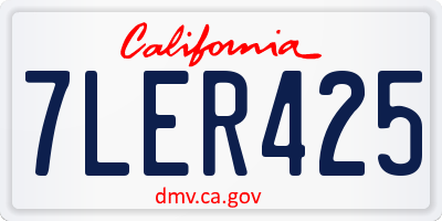 CA license plate 7LER425