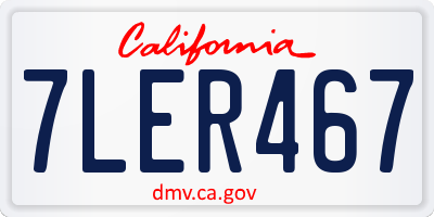 CA license plate 7LER467