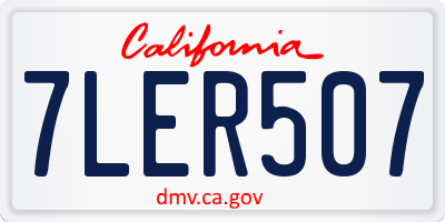 CA license plate 7LER507