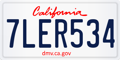 CA license plate 7LER534