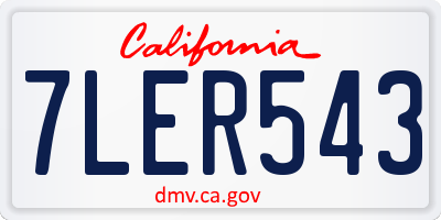 CA license plate 7LER543