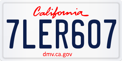CA license plate 7LER607