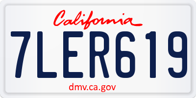 CA license plate 7LER619