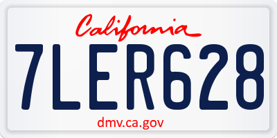 CA license plate 7LER628