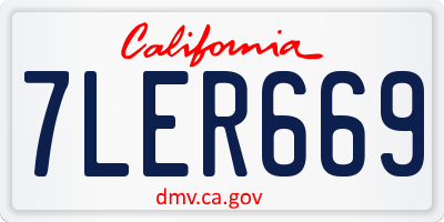 CA license plate 7LER669