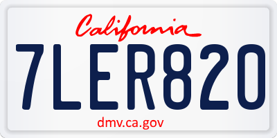 CA license plate 7LER820