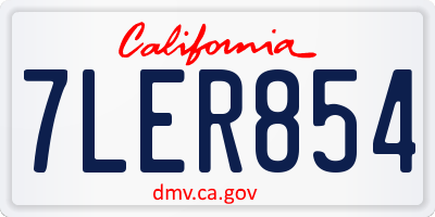 CA license plate 7LER854