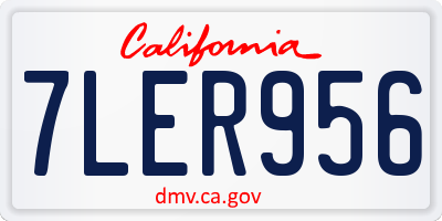 CA license plate 7LER956