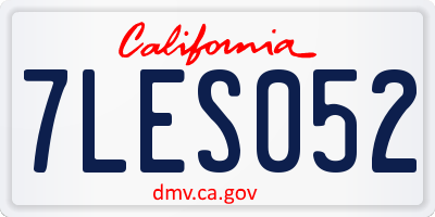 CA license plate 7LES052