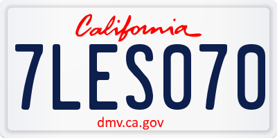 CA license plate 7LES070