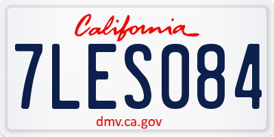 CA license plate 7LES084