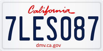 CA license plate 7LES087