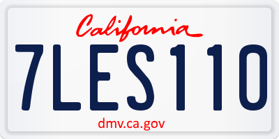 CA license plate 7LES110