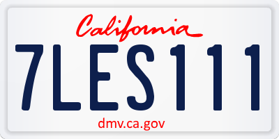 CA license plate 7LES111
