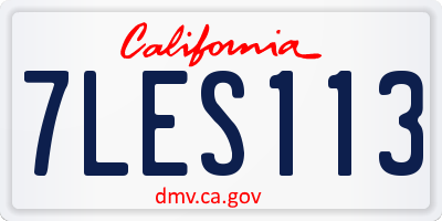 CA license plate 7LES113